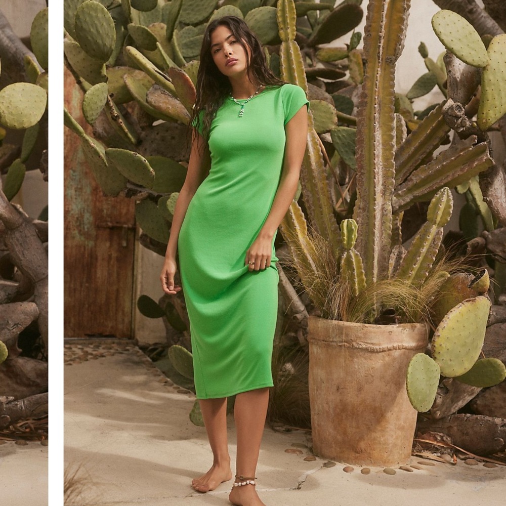 Free People Green Midi